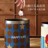 Cubo de Basura de Cuero Personalizado Creativo para el Hogar 2025 Nuevo Cubo Sanitario Grande Sala de Estar Cocina de Gama Alta Accesible Lujo Papelera