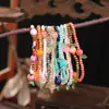 Pulsera tejida a mano de cristal con forma de hoja, pulsera vintage personalizada de nicho, joyería simple y elegante, venta al por mayor desde el fabricante