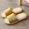 Chinelo de Casa Simples para Todas as Estações, Feito de Tecido de Linho, Adequado para Homens e Mulheres, Casais, Algodão e Linho, Respirável, Vazado, Confortável para Pisos de Madeira