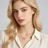 Collar de acero inoxidable dorado estilo ins europeo nuevo Collar creativo de nudo de lazo de lujo ligero para mujer nicho versátil