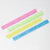 Regla Plástica Transparente Colorida de Doble Escala de 30 cm Transfronteriza con Agujeros y Letras para Dibujo, Oficina y Estudio, Personalizable