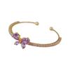 Pulsera Simple de Mariposa Púrpura Zircón Diseño Nicho de Lujo Accesible Pendientes Elegantes Joyería de Mano de Alta Gama