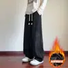 Calças casuais tie-dye para homens, soltas e fluidas, estilo americano, plus size, perna larga, cordão, modernas, calças de perna reta versáteis para primavera e outono