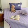Juego de Tres Piezas de Esterilla Refrigerante de Seda de Hielo con Brillo Acuático y Rayas de Estilo Mixto Minimalista para Dormitorio de Verano, Esterilla Lavable con Aire Acondicionado