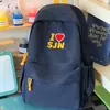 Mochila casual simple ligera de gran capacidad, estilo japonés, ins-trendy, con estampado de letras, para estudiantes de secundaria, preparatoria y universidad