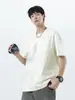 Camiseta de Verano Nueva para Hombre Pengyun, Cuello Redondo, Manga Corta, Holgada, Moderna, de Alto Gramaje, Top de Media Manga para Hombre