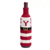 Decoraciones para Cubierta de Botella de Vino Carta Navideña Transfronteriza Cubierta de Vino Tejida Navideña Adornos para Ambiente Festivo de Restaurante Fiesta