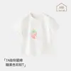 Camiseta de verano delgada con estampado de dibujos animados de manga corta Jingqi para niños y niñas, top suave y amigable con la piel para bebés