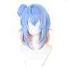 Cárdigan Rey Tiempo Bruja Xiaoqiao Cos Peluca Pin Boca de Tigre Bolso Cabello Partido Azul Color Mixto Cabello Corto