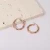 Pendientes de Aro Retorcido de Acero Inoxidable Estilo Ins Europeo y Americano para Mujer, Pendientes Retorcidos Abiertos de Nicho Vintage con un Toque de Alta Gama
