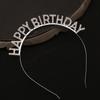 Tiara Feliz Aniversário Transfronteiriça de Diamante para Meninas Decoração Festa Assar Fantasia Ferro Letra Tiara Letra Acessório de Cabelo