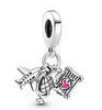 Pansy DIY Original Pingente de Flor de Amor-perfeito com Contas Acessórios DIY Personalizados Pulseira de Contas Borboleta Coração