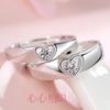 Anillo de pareja de plata S925 para mujer, anillo de amor para hombre, par de joyas para estudiantes, japonés y coreano, corazón abierto a corazón.