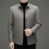 Jaqueta Leve Popular de Penas Masculina Inverno 2025 Outono e Inverno Nova Fina Business Leve Jaqueta de Inverno Masculina Gola