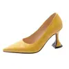 Zapatos de mujer de charol repujado simple de boca baja zapatos de punta tacones de aguja cónicos 32-43 talla grande zapatos de comercio exterior