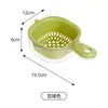 Cesta escurridora con asa, cuenco doble para frutas, cuenco para verduras, cesta de plástico de color contrastante creativo, cesta para verduras, almacenamiento, cesta escurridora de frutas y verduras