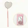 Espejo de Inspección con Forma de Corazón para Extensiones de Pestañas, Lente Rectangular, Antirrizado, Superficie de Espejo Antivaho, Espejo para Pestañas, Espejo Oral Redondo