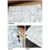Calça Pantalona Floral Azul para Mulheres, Estilo Fino de Verão, Nova 2025 Cintura Alta Emagrecedora Casual Petite Seda de Gelo Calça Yamamoto
