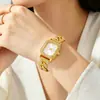 Relógio Pulseira Malha Cubana Weiying Novo para Mulheres, Pulseira Quadrada de Liga com Strass da Moda para Senhoras, Relógio de Quartzo para Mulheres