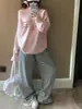 Moletom Feminino Colorido Criativo com Estampa de Letras Estilo Spicy Girl Gola Assimétrica Fino Moda Versátil Chique Solto Manga Longa