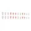 Uñas postizas de color blanco lechoso y naranja suave, color liso sencillo, limpias y de alta gama, disponibles para venta al por mayor