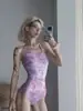 Traje de baño de una pieza con estampado de mariposas para mujer en color rosa, traje de baño profesional para competición, del fabricante original