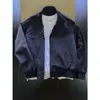 Chaqueta Premium para Primavera y Otoño, Estilo Corto de Piloto de Vuelo, Marca de Moda Retro Americana para Hombre, Cuello Alto, Abrigo Casual de Corte Holgado