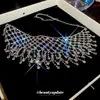 Collar Europeo y Americano Exagerado con Borla Hueca de Diamante Moda Personalidad Nicho Cadena para Clavícula Versátil Lujo Ligero Collar de Gama Alta