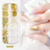 Accesorios para Uñas Pequeños Diamantes de Imitación Acrílicos Irregulares de Dorso Plano Cuentas Metálicas Lentejuelas Perlas de Nácar Diamantes de Imitación de Pan de Oro