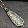 Transmisión en Vivo de Colgante Huevo de Hielo Blanco Jadeado Collar con Forma de Huevo Comparable a Ágata Jadeíta Color Tipo Hielo Iluminación Luz de Lujo Cadena para Clavícula Jade