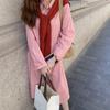 Conjunto de Dos Piezas de Chal + Vestido Camisa para Mujer, Estilo Coreano Holgado Adelgazante Conjunto de Vestido con Solapa, Sencillo para Primavera y Otoño