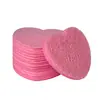 El Puff Limpiador Facial Comprimido con Forma de Corazón Rosa Más Vendido de Amazon, Hecho de Pulpa de Madera y Algodón, Se Expande al Contacto con el Agua, Set de 50 Piezas