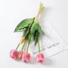 Buquê de tulipas artificiais de borracha macia PE látex silicone tulipa flor artificial hidratante sensação 5 cabeças Tulipa
