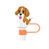 Linda serie de mascotas cachorro de dibujos animados pajita clip decorativo hebilla fiesta funda para pajita tapón antipolvo punto transfronterizo tapa para pajita