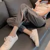 Pantalones deportivos de seda helada para mujer, delgados de verano, corte holgado, joggers de secado rápido, cropped casuales, talla grande, pantalones harén de malla