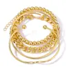 Pulsera Punk de Amor con Forma de Estrella de Venta Caliente Transfronteriza Europea y Americana Set de Apilamiento Multicapa Estilo Hip-Hop Pulsera de Perla Artificial