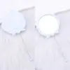 Espejo Pequeño de Flor Rosa Retro Estilo Europeo con Cuentas DIY, Espejo de Maquillaje de Belleza, Espejo de Mango, Espejo Portátil para Retoques de Maquillaje