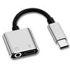 Cabo Adaptador Tipo-C Dois-Em-Um 3.5mm Carregamento Conversor de Liga de Alumínio Conector de Fone de Ouvido de Áudio Multifuncional