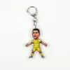 Chaveiro de Acrílico com Estrelas do Futebol dos EUA, Canadá e México na Copa do Mundo, Apresentando Personagens de Desenho Animado de Cristiano Ronaldo, Messi e Neymar