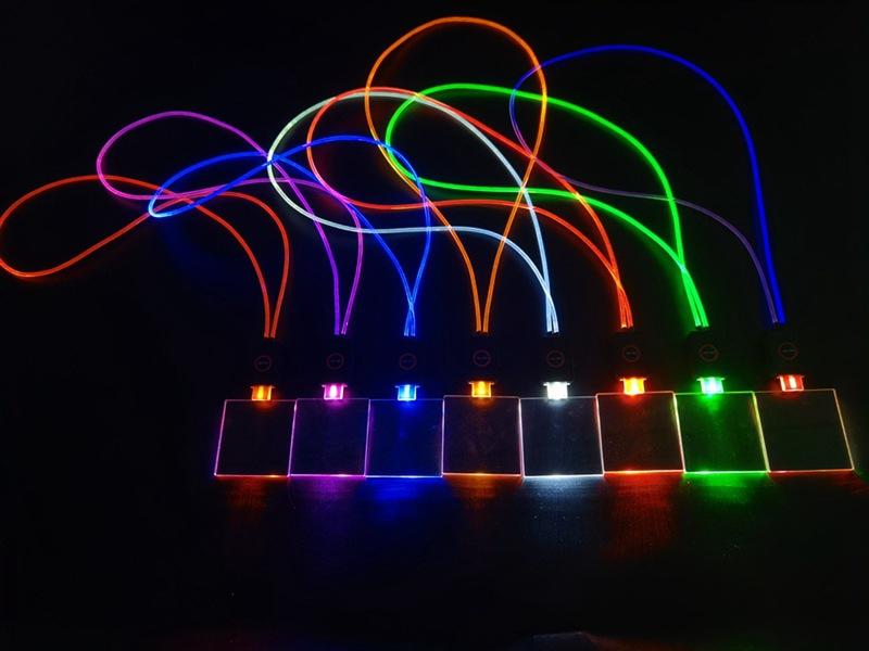 USB充电LED发光吊牌亚克力发光工作牌酒吧KTV闪光胸牌可镭射LOGO