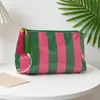 Nuevo neceser de PVC a rayas transfronterizo, bolsa de almacenamiento de artículos de tocador de gran capacidad para viajes a la playa, neceser transparente impermeable