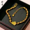 Pulsera de Mariposa Dorada Perla Hielo Triturado, Pulsera de Calabaza Corazón Perla de la Suerte, Trébol de Cuatro Hojas Oro Arena, Venta Directa del Fabricante