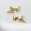 Pacote de 14K Cor de Ouro Banhado a Ouro Real Zircônio Duplo Pendurado Pingente de Borboleta diy Jóias Artesanais Pulseira Colar Brincos Acessórios