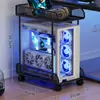 Suporte para Gabinete de Computador Home Office Sob a Mesa Base para Gabinete de Mesa com Rodinhas Prateleira de Armazenamento Removível