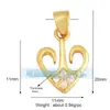 M18 L26 K07 Accesorios para joyería DIY colgante de cobre puro colgante pequeño luna triángulo corazón de melocotón redondo marca