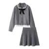 Vestido Tricô Renda Rosa Estilo Chanel Petite para Mulheres, Outono/Inverno 2026 Novo Estilo Coreano Deslumbrante