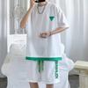 Waffles terno esportivo verão masculino cor combinando lapela manga curta conjunto de camiseta com calças casuais bonito