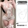 Lobe Ropa Interior Sexy Encaje Puro Deseo Camisón de una Pieza Sexy Abertura en la Entrepierna Sin Quitarse Uniforme Transparente Tentación Camisón para Busto Pequeño
