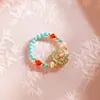 Anillo Turquesa para Mujer, Anillo de Lujo Ligero de Nicho de Gama Alta con Diseño Único, No se Desvanece, Joyería de Estilo Chino Nuevo al por Mayor