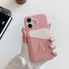 Capa de telefone com letras adesivas e estampa de lichia e correspondência de cores para Apple iPhone161514Promax High-end Light Luxury